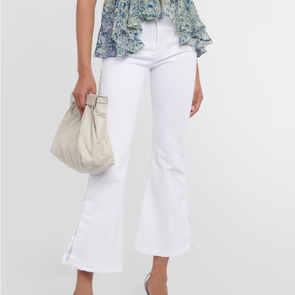 Frame Le Crop Flare White Jeans